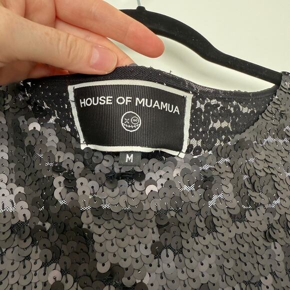 House of Mua Mua Karletto Sequin Maxi Tee Dress - Picture 8 of 9